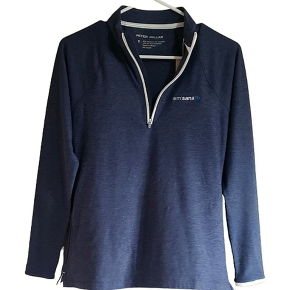 Peter Millar Top Navy em sanaRX  Womens Quarter Zip Athleisure Pullover New - Picture 4 of 12